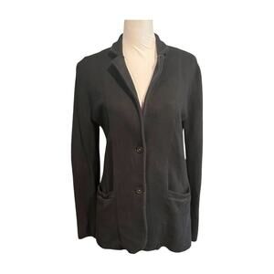 J.Crew cotton knit schoolboy sweater blazer black medium casual work layer prep